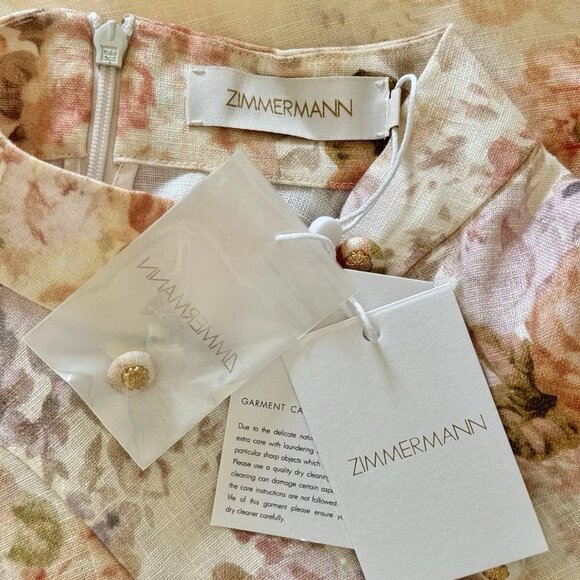 Zimmermann Floral Linen Belted Minidress - Picture 11 of 12